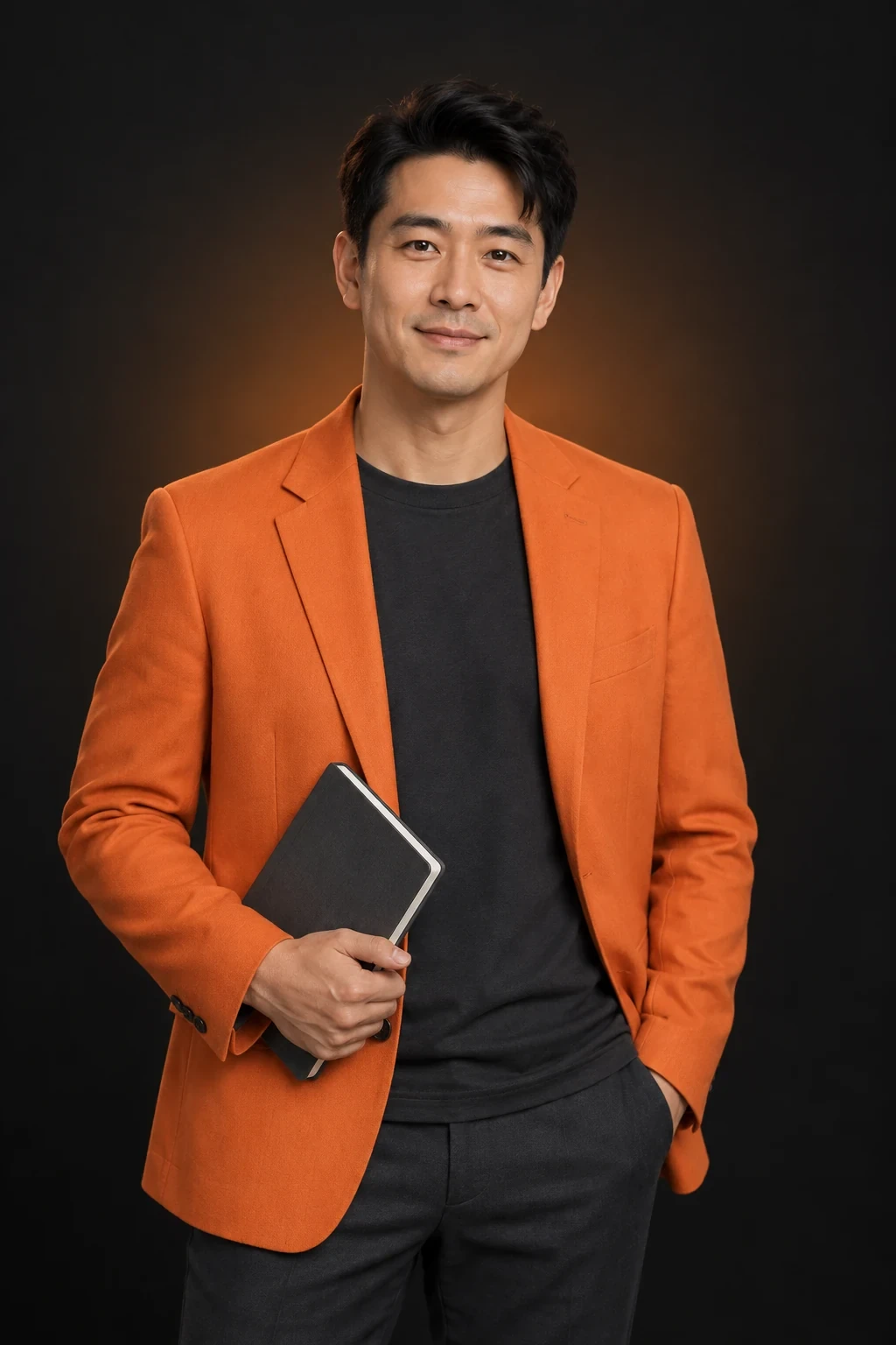 IP 导师灵光老师，身穿橙色外套的男性形象
